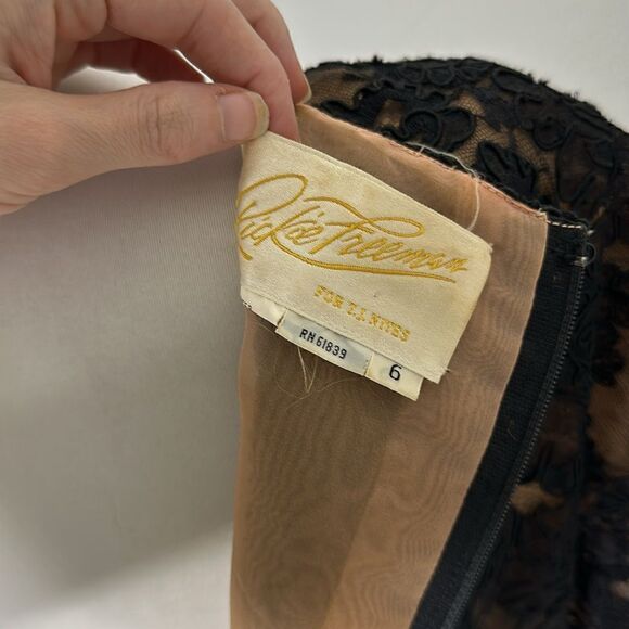 Vintage 80s Does 50s Rickie Freeman Drop Waist Dress - Picture 6 of 6